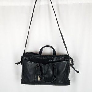 LeDonne Leather Collection bag black‎ pebbled leather satchel crossbody b…